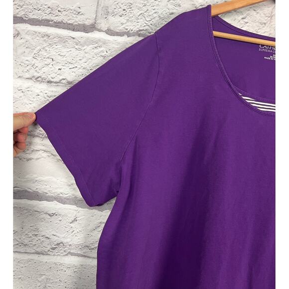 Catherines Suprema Womens 3X Preppy Classic Nautical Layered Look T Shirt Top - Picture 7 of 14